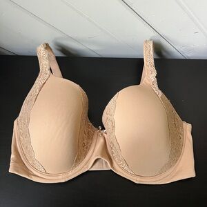 Beautiful Lace Full Coverage Support SOMA Nude Sz 36DDD Bra